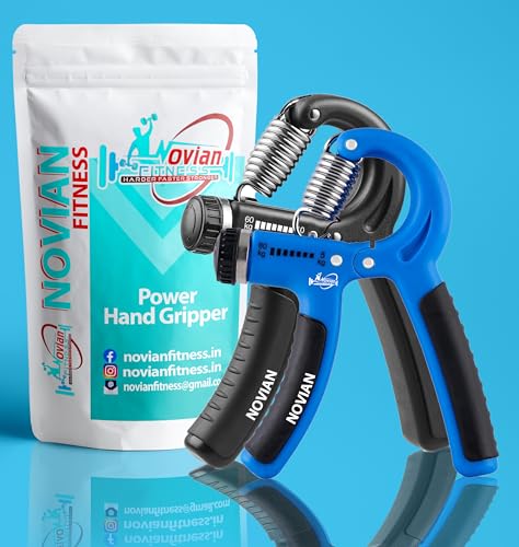 Image of Power Hand Gripper | Adjustable Resistance | Strength Trainer for Fingers, Hand & Forearm | Non-Slip Grip | (Black & Blue)