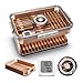 CIGARLOONG Humidor per sigari grande alloggio 100 sigari, scaffale in legno di cedro incorporato con igrometro trasparente scatola di stoccaggio per sigari (senza sigari) immagine