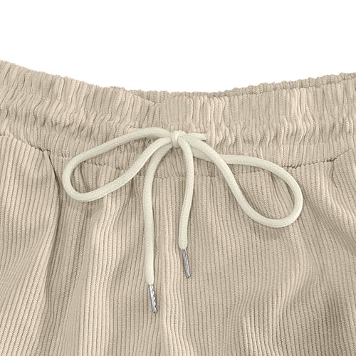 Pacificozy Men's Shorts Summer Elastic Waist Mokaloha Shorts Drawstring Beach Corduroy Short Lightweight Short3