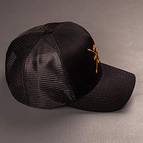 Boné Trucker Mvck Texas Preto e Amarelo Aba Curva