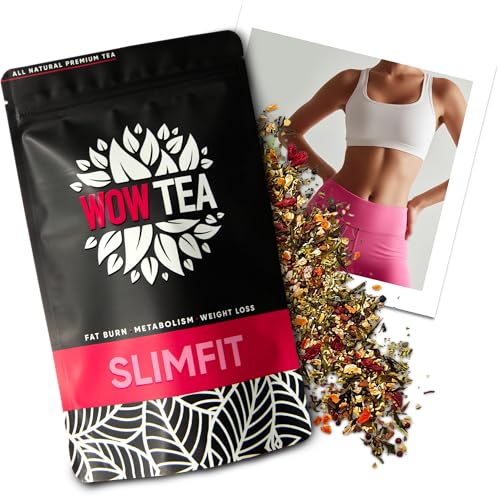 WOW TEA SlimFit Tee - Natürlicher Diät zur Körperformung | Abnehm-Tee von grünem Tee und Yerba Mate zum Entgiftung | 150g, Made in EU
