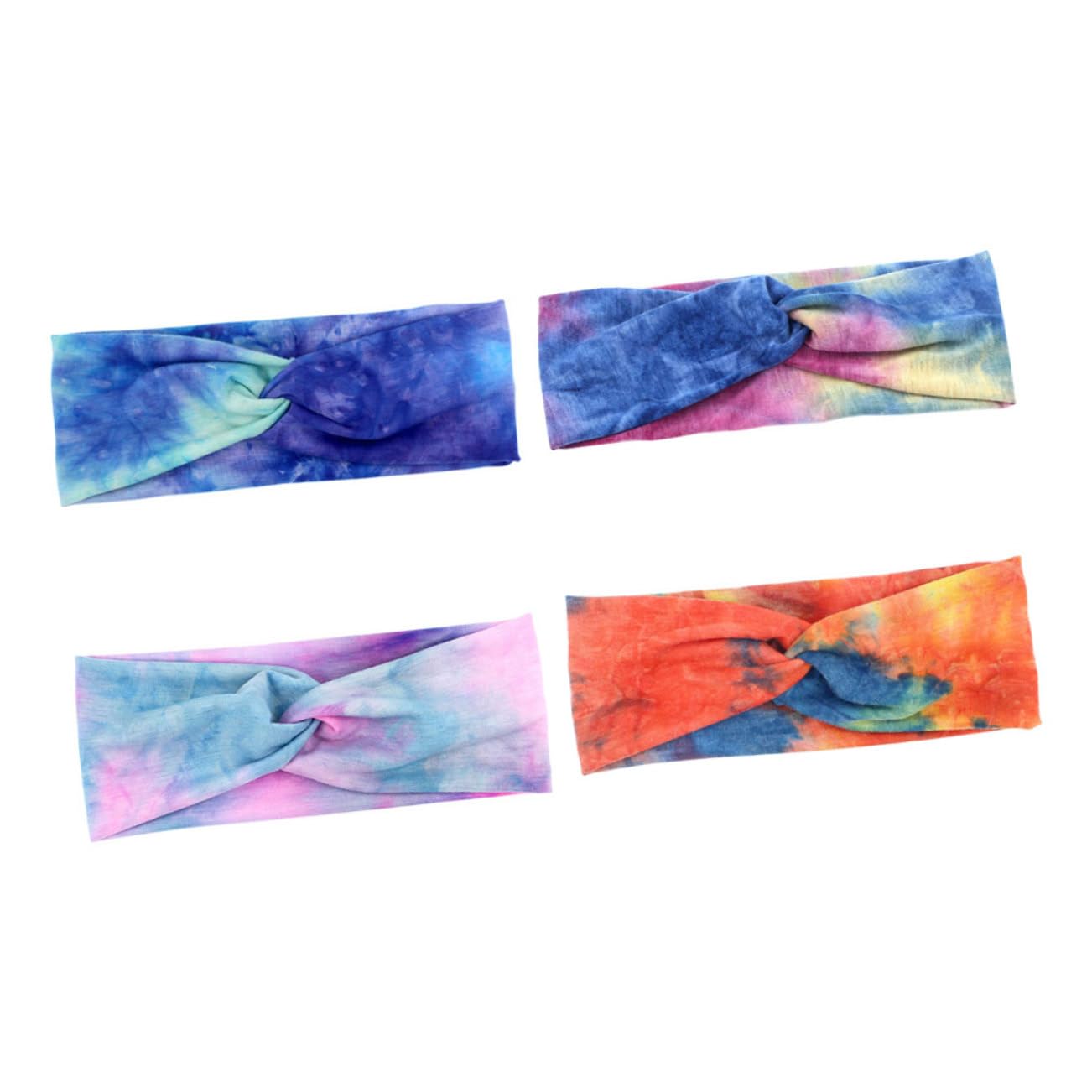 Didiseaon 8 Pièces Bandeau de Sport Bandana Turban Accessoires Yoga Bandeau tie-Dye Hijab pour Femme athlétique Cravate Couvre-Chef écharpe Manquer Polyester