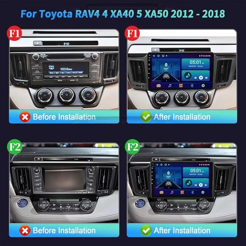 Carplay Inalámbrico 2 DIN para Toyota RAV4 2013 2015 2017 Pantalla de Coche Android Auto 2