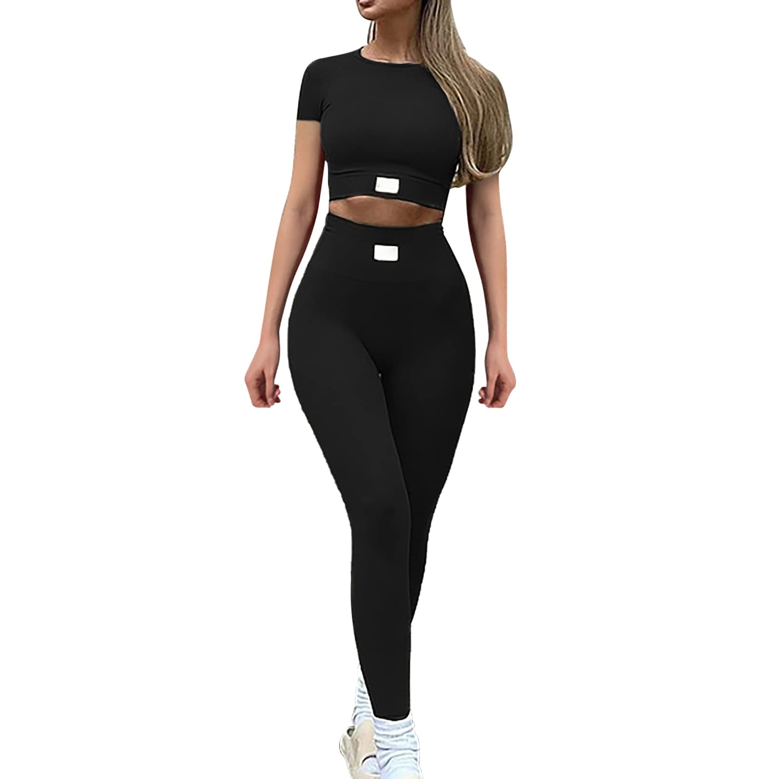 Set Sportivo 2 Pezzi Donna - Leggings Vita Alta E Reggiseno, Per Yoga E Palestra - Foto 2