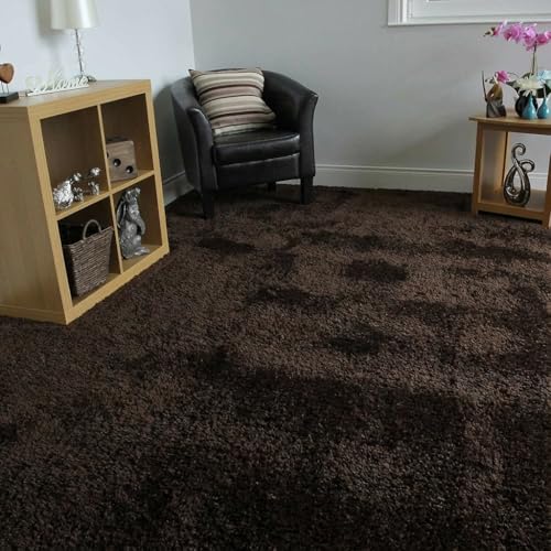 Image of Carpet for Hallway, Kitchen, and Modern Interiors, Cozy Shag Runner for Living Room, Entryway & Office Decor Size 5x7 feet Coffee
