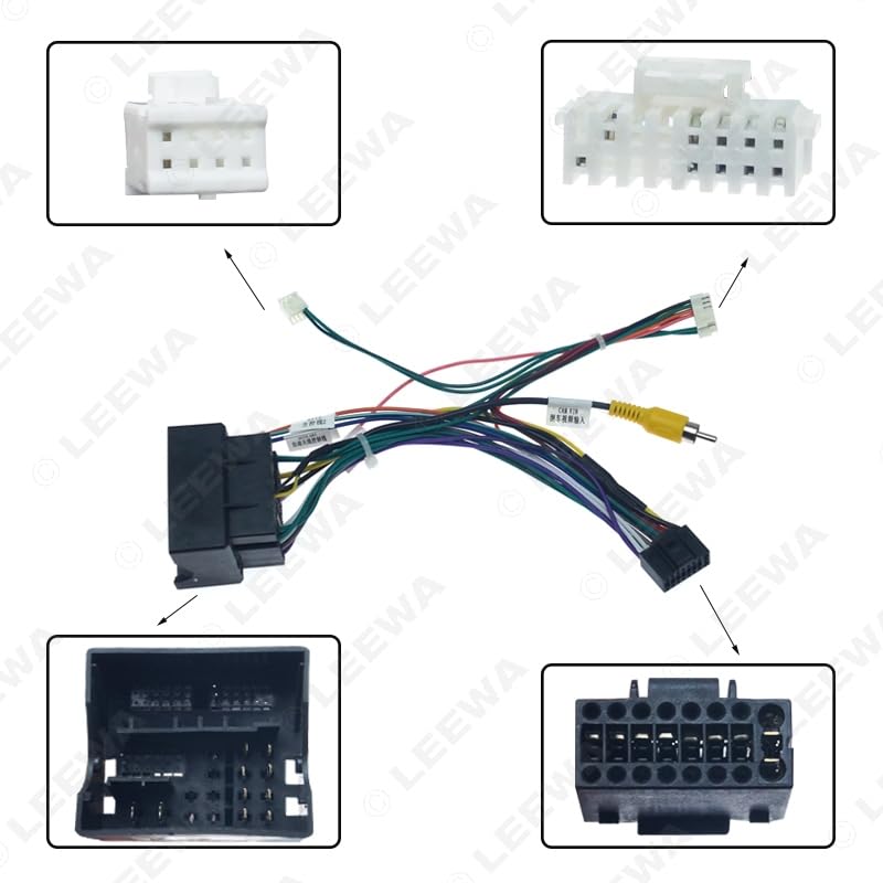 Car for Audio 16PIN Andriod Player Power Calbe Adapter with Canbus Box for Volkswagen Golf 7 for Skoda Stereo Plug Wiring Harness - (Color Name: Harness CANBUS Box)