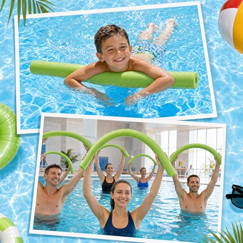 Hanaive 4 Pack Jumbo Pool Noodles Foam 55" X 3.5" Hollow, Green by Hanaive - Used condition - Image 3