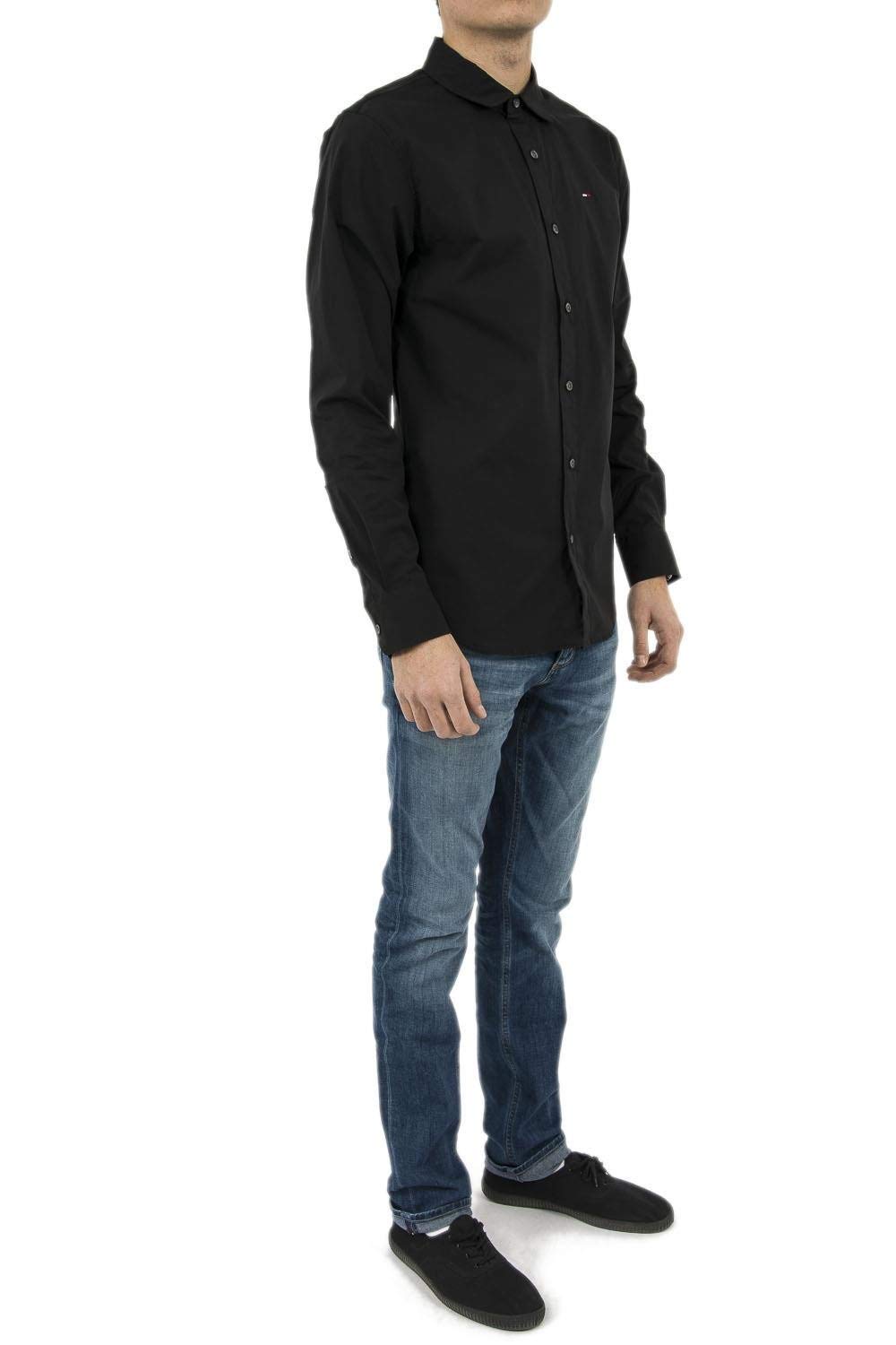 Tommy Jeans Original Stretch Koszula, Tommy Black 078, XXL