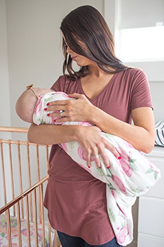 Image of Copper Pearl Swaddle Blankets for Newborns | Soft Stretchy Receiving Blankets for Boys and Girls | Large 46 x 46 Inch Baby Blankets | Lightweight and Breathable Swaddles | Floral Grace
