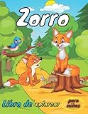 Zorro Libro de Colorear para Niños: Diseño de animales lindos para niños y niñas, adorables...