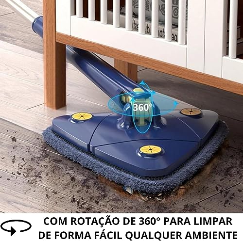 Mop 360 Triangular Giratório Esfregão De Limpeza Ajustável Limpa Vidros Piso E Parede