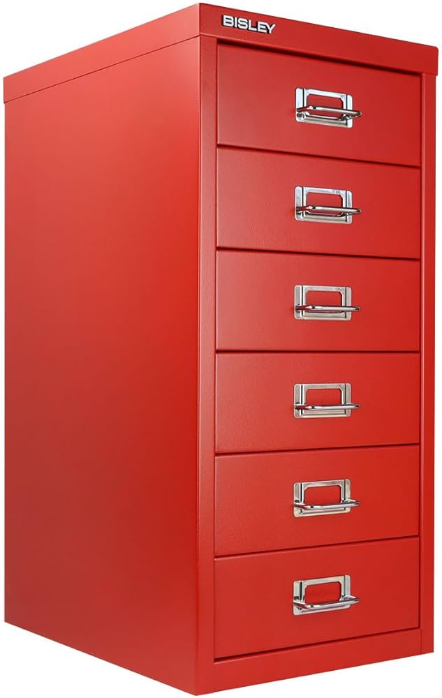 BISLEY スチールキャビネット 赤 6段