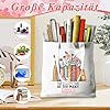 Komergave Tote Bag für Book Lovers, Beidseitig Bedruckte Stofftasche, Canvas Einkaufstasche Stoffbeutel Bedruckt Büchertasche für Damen, Geschenke für Buchliebhaber #3