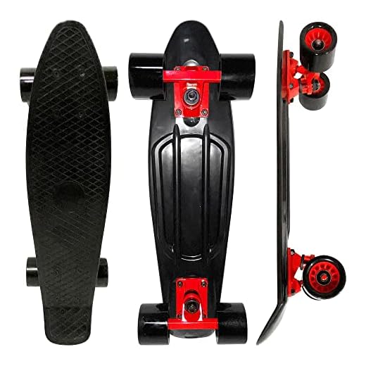 Skate Infantil Mini Cruiser Preto 55,5cm até 50kg, DM Radical