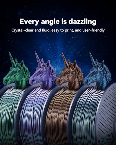 Image of SUNLU Galaxy PLA Filament 1.75mm, Color-Shifting Pearlescent Glitter PLA 3D Printer Filament, Sparkling and Dazzling, for Most FDM 3D Printers, 1KG Spool. Nebula Green