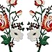 Flowers Bouquet Boho Patch Embroidered Floral Applique Iron On Sew On Rose Emblem, Red & White, Set of 2 Pcs