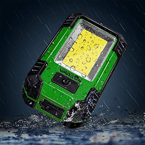WARSUN Portable LED Rechargeable Work Light,Magnetic Base & Hanging Hook, 30W 1200Lumens Super Bright, 5000K, for Car Repairing, Camping, Hiking, Backpacking, Fishing, Hurricane, GREEN