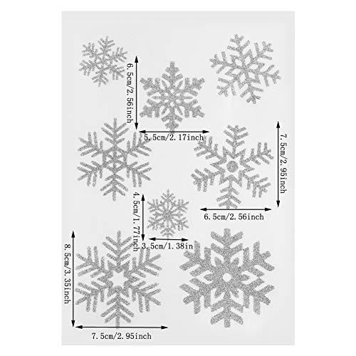 Ccinee 48Pcs Glitter Snowflake Clings Window Film Glass Sticker Static Decal For Christmas Decoration #TOP2