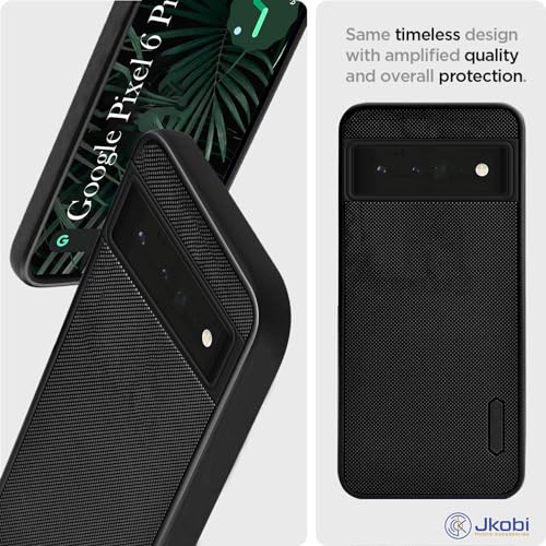 Image of Jkobi Silicone Back Cover Case for Google Pixel 6 Pro (Textured Grip Design | Camera Protection | Slim and Light Weight | Soft Touch and Feel | Black)