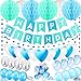 Produktbild Geburtstagsdeko Mädchen und Jungen, Deko Geburtstag Mädchen und Junge, Geburtstagsdeko Rosa und Blau (blau)