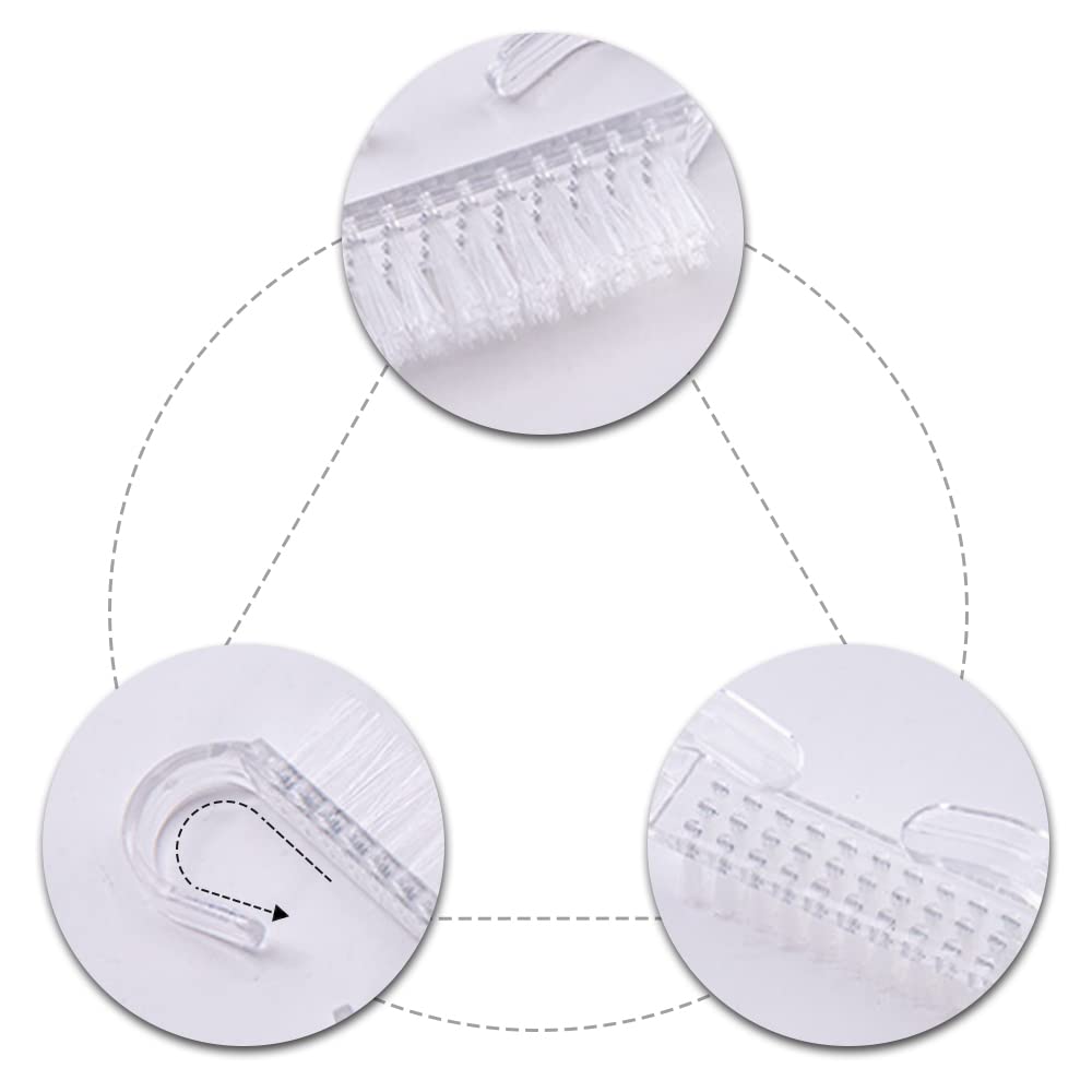 CHAOYUELYF 5 Pcs Nail Brushes For Cleaning Nails Transparent Nail Dust Brushes Handle Nail Scrubbing Brushes for Toes and Nails Cleaning - Image 3