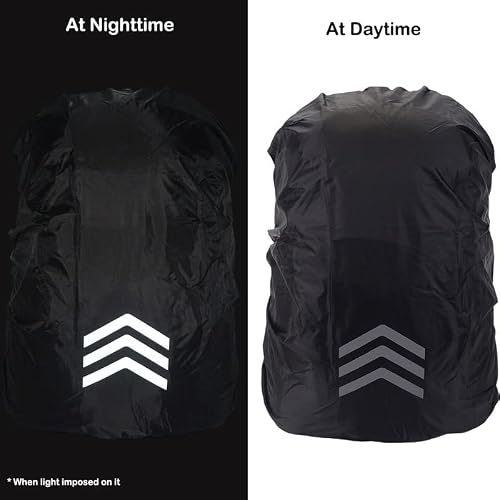 Legnowit Backpack Rain Cover Waterproof for 8-17L, Compact Foldable Hi-Visibility Reflective Strips Anti-dust Ultralight rain Cover for Hiking Camping Cycling Traveling (Black)