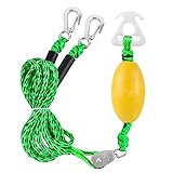 Watersports Heavy Duty Tow Harness with D Rings,Boat Tow Harness for Towing Towable Tube, Water Ski, Wakeboard (Green Balck(13 Feet=6'+6'+1'))