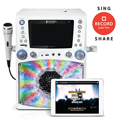 Singing Machine Stvg785Btw Bluetooth Karaoke Machine With Disco Lights, White. #TOP2