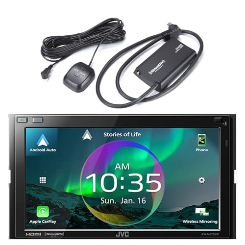 Radio para vehículo JVC con pantalla táctil 6.8" doble DIN miniatura 1