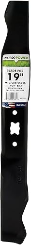 Maxpower Cuchilla de cortacésped para cortacéspedes de 19 pulgadas Cut MTD, Cub Cadet, Troy-Bilt Walk Behind Mowers Reemplaza OEM # 742-0739 y