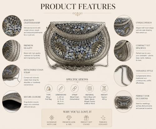SHAKUNTLA VINTAGE silver handbag – image 3
