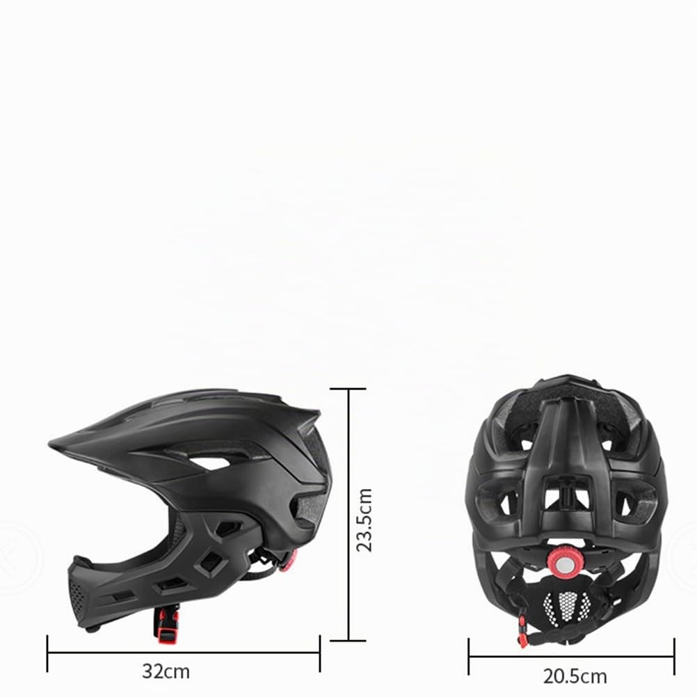 Casco de Bicicleta para Niños 2 en 1 con Protector de Barbilla Desmontable, Casco Integral Ajustable, para BMX Dirtbike, Monopatín, Ciclismo, Niños, Jóvenes y Adolescentes