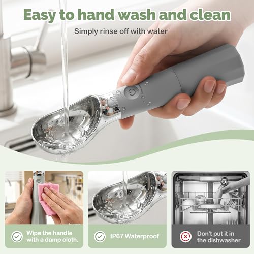 Heated Ice Cream Scoop, Rechargeable Removable Battery, 30s Heat to 162°F | One Touch 3 Heat Levels, LED Status Indicator, 3000mAh Removable Battery, Ideal for Kids & Seniors Scooping Frozen Desserts - image 7