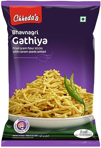 Image of Chheda's - Bhavnagri Gathiya - Fried Gram Flour Sticks, Carom Seeds - 300 Gm Pack of 1