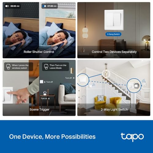 Tapo S112 6A 2 Channel WiFi and Bluetooth Smart Relay Switch,Shutter and Light Control with Power Consumption, Matter Compatible,Remote Control via App,work with Alexa, Google Home,No Hub Required - Image 6
