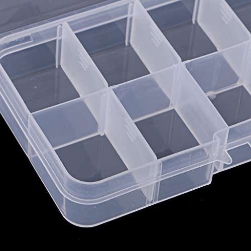 F Fityle 3 Pcs Caixa De Plástico 10 Grades Equipamento De Pesca Organizador De Caixa De Armazenament
