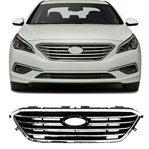 PIT66 Front Upper Lower Grille, Compatible with Sonata Sedan 2015 2016 2.0L 2.4L Bumper Grill Replacement 104-60230D, HY1200174