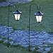 MAGGIFT 37.8 Inch Hanging Solar Lights for Outside Solar Garden Lights Decorative Lanterns with 2 Shepherd Hooks Waterproof Landscape Lighting for Lawn Patio Yard Pathway Driveway,2 Pack