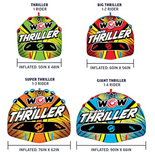 Image of Wow Sports Thriller Towable Deck Tube for Boating Adults, Tubing Boat Inflatable for Water Sports