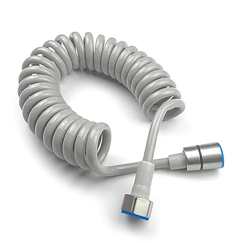 MUMENG Tubo doccia telescopico,Tubo doccia flessibile bagno ABS Tubo a molla per doccetta WC bidet lavabo spray estensibile Tubo a spirale Accessori doccia(Grigio)