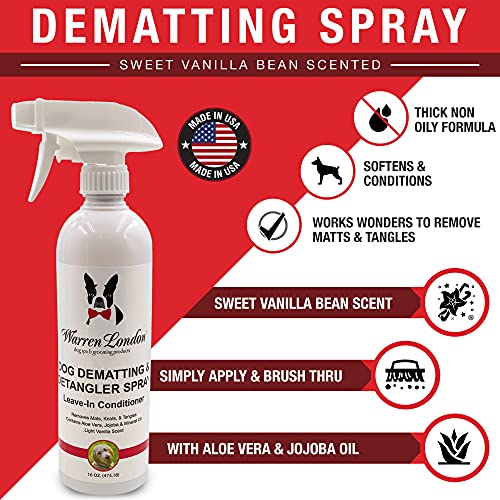 Warren London Dog Dematting And Detangler Spray Groomer Formulated For All Coats- Made In Usa - 16Oz #TOP1