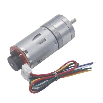 1pcs 25GA370 DC Geared Motor with Encoder and Speed Dial High Power and Torque 6V 12V 24V JGA25-370B35 RPM,6V