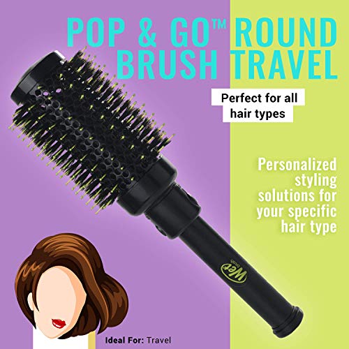 Wet Brush Pop & Go Round Brush - For All Hair Types - A Perfect Blow Out With Less Pain, Effort & Breakage - Super Convenient For Styling-On-The-Go #TOP3
