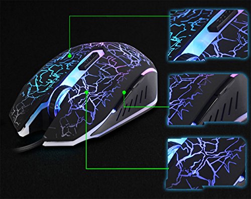 Gaming Mouse,Wired Mouse,Ergonomic Led Mouse,Cool Mouse For Laptop Pc Computer Gamer (Type1-Black) #TOP5