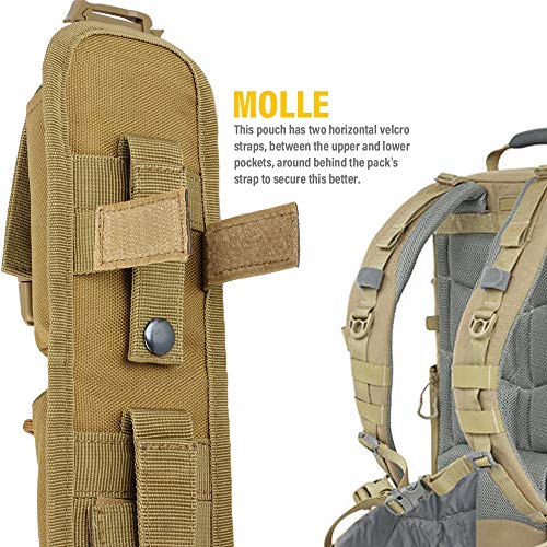 Wynex Tactical Molle Accessory Pouch,500D Nylon Fabric Backpack Shoulder Strap Bag Shoulder Tape Additional Bag Multifunctional Hunting Tools Pouch,Khaki #TOP3