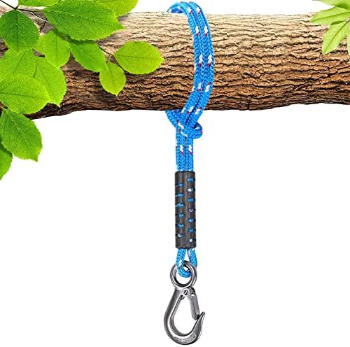BeneLabel Tree Swing Rope, 19 inch, Hammock Tree Swing Hanging Strap, Heavy Duty Hook, for Indoor Outdoor Swing Hammock Playground Set Accessories, 1 Pcs, Blue