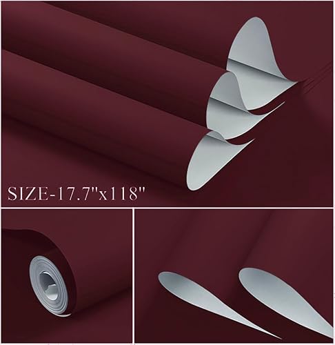 Miniatura 328 de Dimoon 236''x17.7'' White Thicken Peel and Stick Wallpaper Contact Paper Modern Self Adhesive Wall Paper Removable Renter Friendly Textured Solid