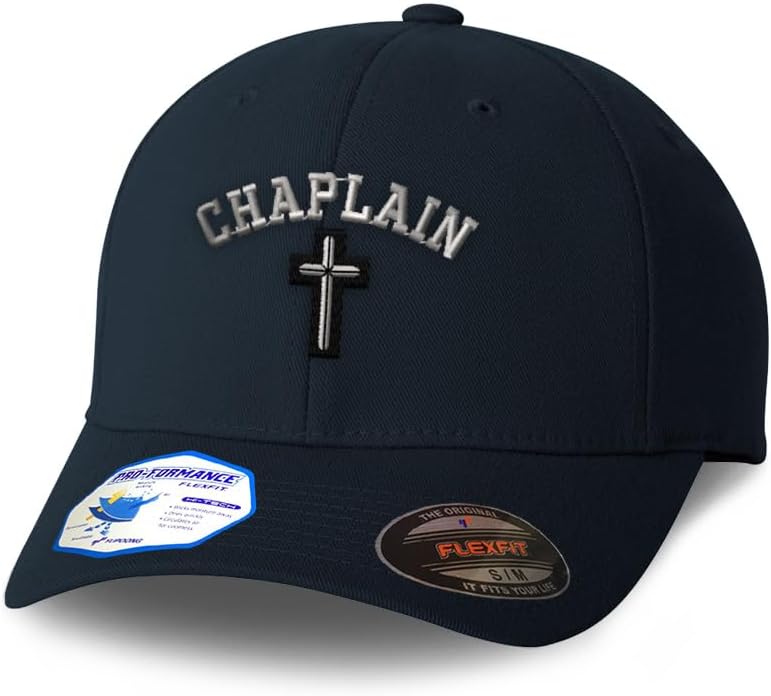 Flexfit Cap for Men & Women Embroidered Cristian Chaplain Cross Christ Faith Jesus Polyester