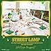 Colingmill 6 Pcs Street Sign Lamp Post Centerpiece Wooden Lamp Post with Street Party Sign Sticker for Toy Decor Friend Birthday Party Supplies Decoration(Green)