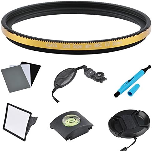 ULATA 55mm Super Slim MRC UV Filter Kit Camera Lens Protector For Sony A6300 A6000 A5100 A5000 A7R A7S A7 For Pentax For Canon For Nikon For Olympus DSLR Camera Gold